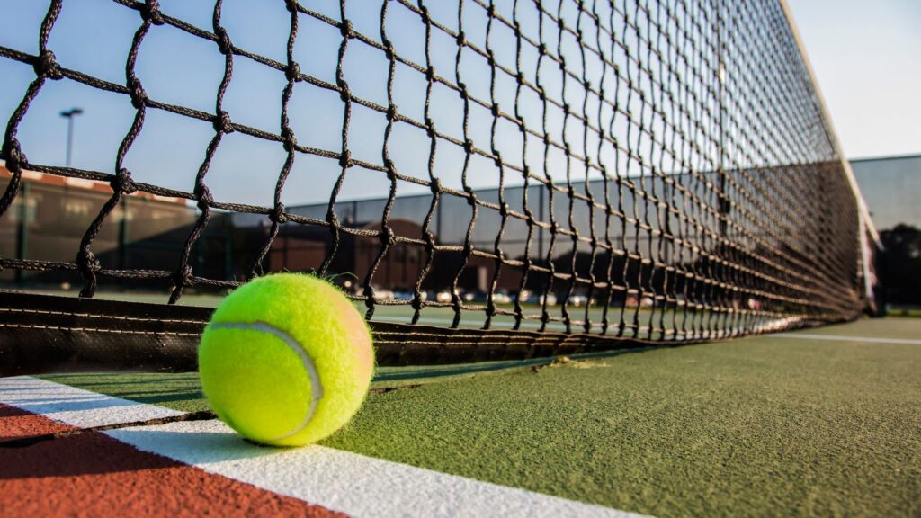 Tennis Ball and Tennis Court